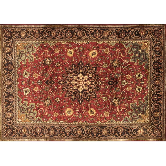 Ahgly Company Indoor Rectangle Medallion Brown Traditional Area Rugs, 4' x 6'
