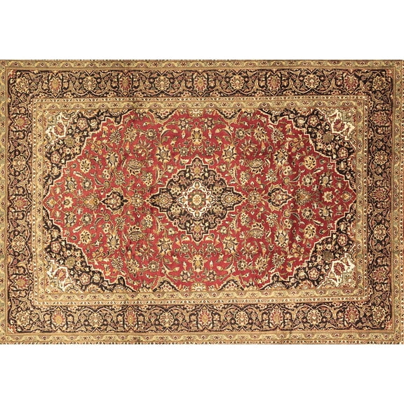 Ahgly Company Indoor Rectangle Medallion Brown Traditional Area Rugs, 5' x 7'