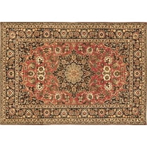 Ahgly Company Indoor Rectangle Medallion Brown Traditional Area Rugs, 5' x 7'