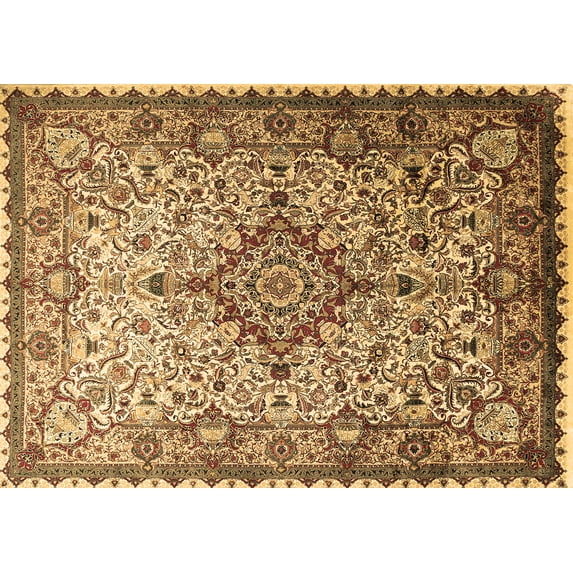 Ahgly Company Indoor Rectangle Medallion Brown Traditional Area Rugs, 5' x 7'