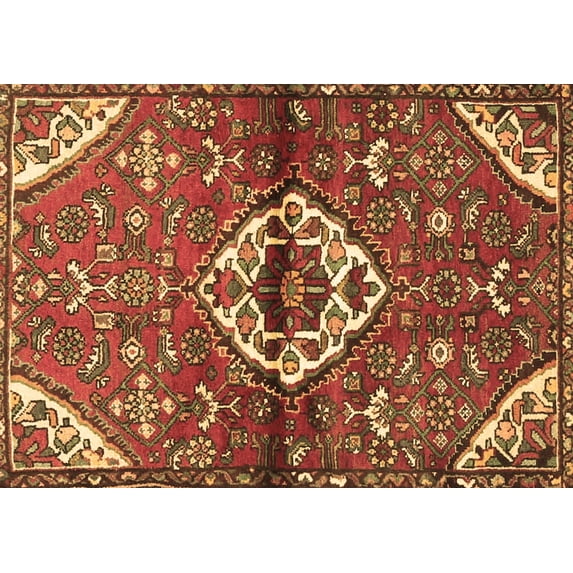 Ahgly Company Indoor Rectangle Medallion Brown Traditional Area Rugs, 5' x 8'
