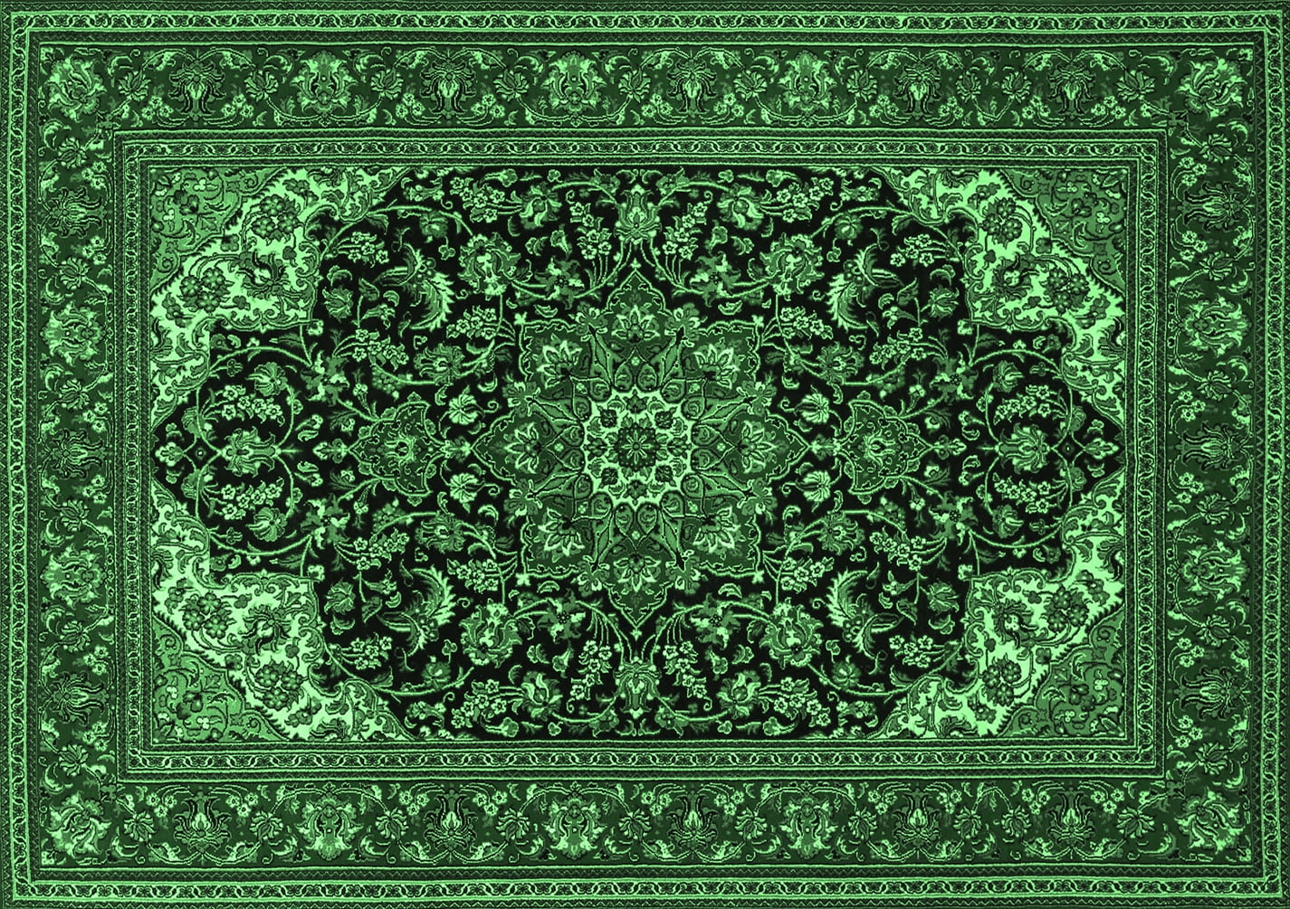 Ahgly Company Indoor Rectangle Medallion Emerald Green Traditional Area ahgly-company-indoor-rectangle-medallion-emerald-green-traditional-area