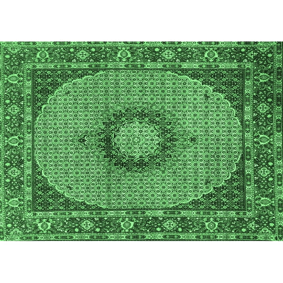 Ahgly Company Indoor Rectangle Medallion Emerald Green Traditional Area Rugs, 3' x 5'