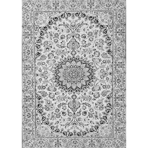 Ahgly Company Indoor Rectangle Medallion Gray Traditional Area Rugs, 2' x 3'