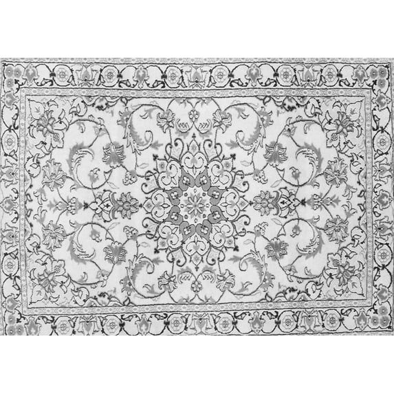 Ahgly Company Indoor Rectangle Medallion Gray Traditional Area Rugs, 2' x 4'