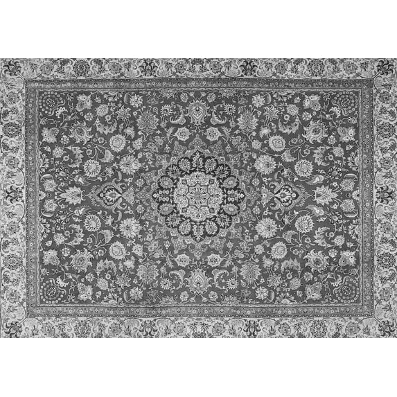 Ahgly Company Indoor Rectangle Medallion Gray Traditional Area Rugs, 4' x 6'