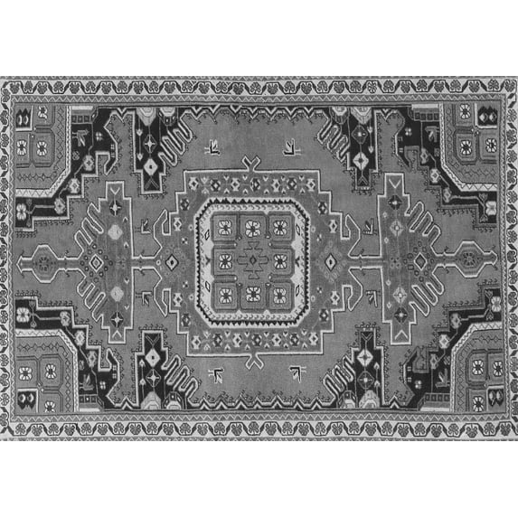 Ahgly Company Indoor Rectangle Medallion Gray Traditional Area Rugs, 7' x 10'