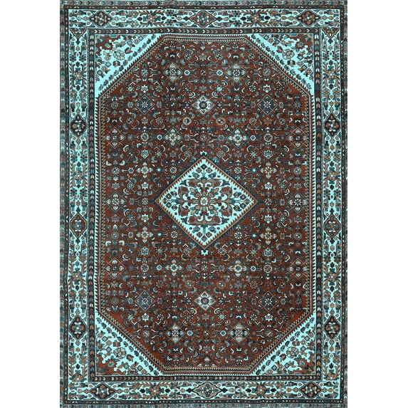 Ahgly Company Indoor Rectangle Medallion Light Blue Traditional Area Rugs, 2' x 4'