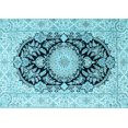 thumbnail image 1 of Ahgly Company Indoor Rectangle Medallion Light Blue Traditional Area Rugs, 2' x 5', 1 of 4