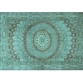 thumbnail image 1 of Ahgly Company Indoor Rectangle Medallion Light Blue Traditional Area Rugs, 2' x 5', 1 of 4
