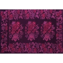 Ahgly Company Indoor Rectangle Medallion Pink French Area Rugs, 5' x 7'