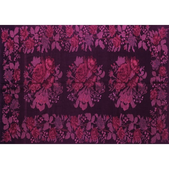 Ahgly Company Indoor Rectangle Medallion Pink French Area Rugs, 5' x 7'