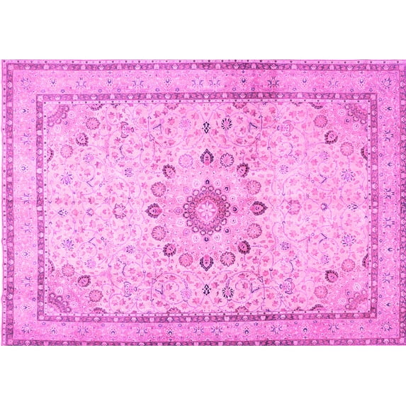 Ahgly Company Indoor Rectangle Medallion Pink Traditional Area Rugs, 2' x 4'