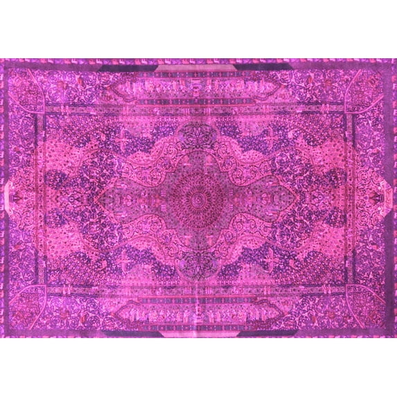 Ahgly Company Indoor Rectangle Medallion Pink Traditional Area Rugs, 2' x 5'
