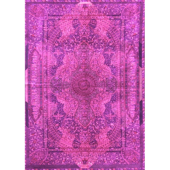 Ahgly Company Indoor Rectangle Medallion Pink Traditional Area Rugs, 5' x 8'