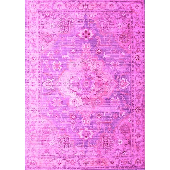 Ahgly Company Indoor Rectangle Medallion Pink Traditional Area Rugs, 5' x 8'