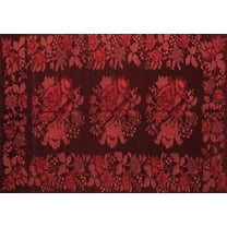 Ahgly Company Indoor Rectangle Medallion Red French Area Rugs, 5' x 7'
