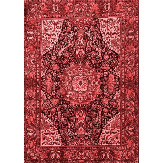 Ahgly Company Indoor Rectangle Medallion Red Traditional Area Rugs, 3' x 5'