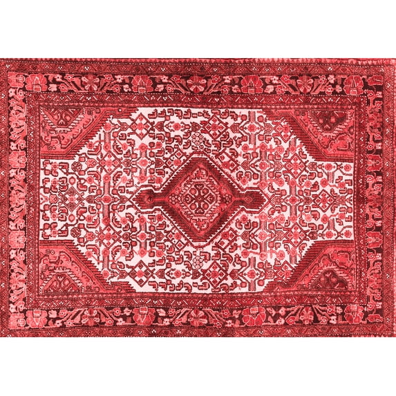 Ahgly Company Indoor Rectangle Medallion Red Traditional Area Rugs, 6' x 9'