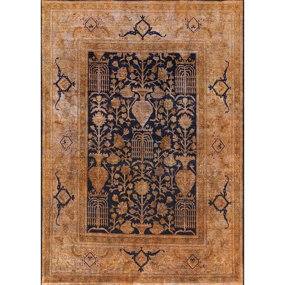 Ahgly Company Indoor Rectangle Mid-Century Modern Blood Red Brown Area Rugs, 8' x 10'