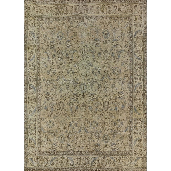 Ahgly Company Indoor Rectangle Mid-Century Modern Bullet Shell Brown Area Rugs, 7' x 10'