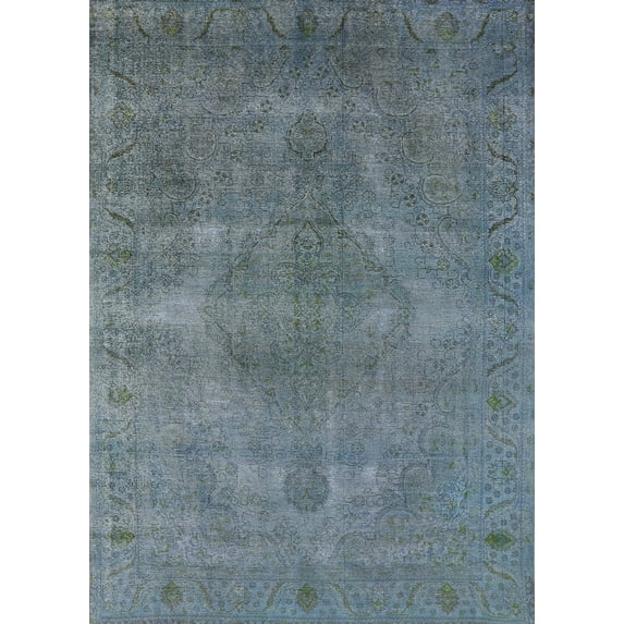 Ahgly Company Indoor Rectangle Mid-Century Modern CadetBlue Green Area Rugs, 2' x 3'