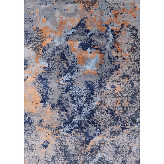 Ahgly Company Indoor Rectangle Mid-Century Modern Dark Gray Area Rugs, 3' x 5'
