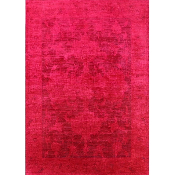 Ahgly Company Indoor Rectangle Mid-Century Modern Ferrari Red Area Rugs, 2' x 5'