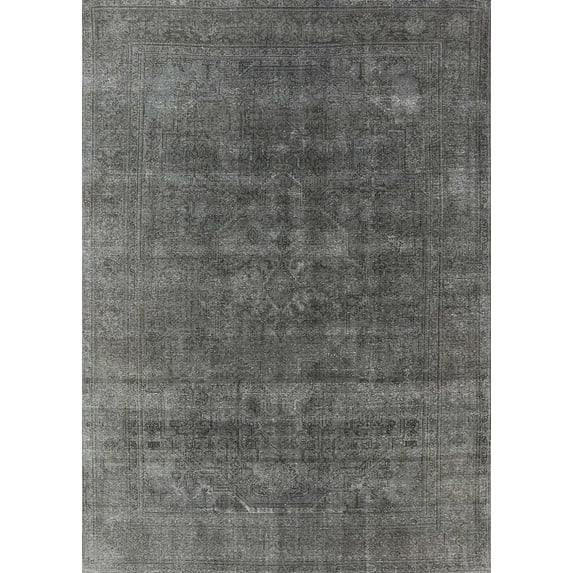 Ahgly Company Indoor Rectangle Mid-Century Modern Granite Gray Oriental Area Rugs, 2' x 5'
