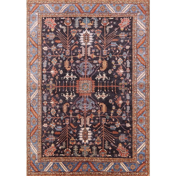 Ahgly Company Indoor Rectangle Mid-Century Modern Khaki Rose Pink Area Rugs, 8' x 10'