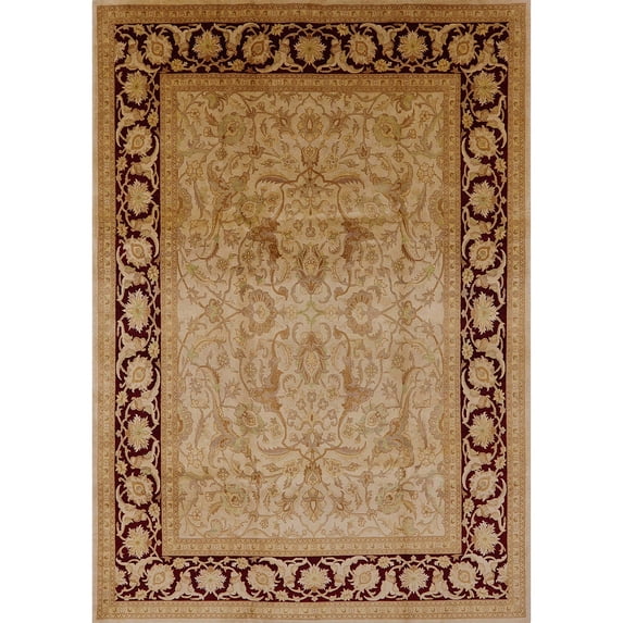 Ahgly Company Indoor Rectangle Mid-Century Modern Mahogany Brown Area Rugs, 7' x 10'