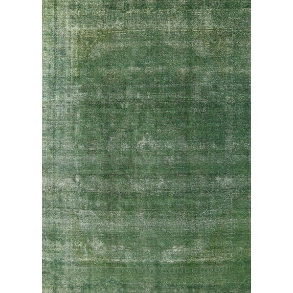 Ahgly Company Indoor Rectangle Mid-Century Modern Medium Forest Green Area Rugs, 3' x 5'