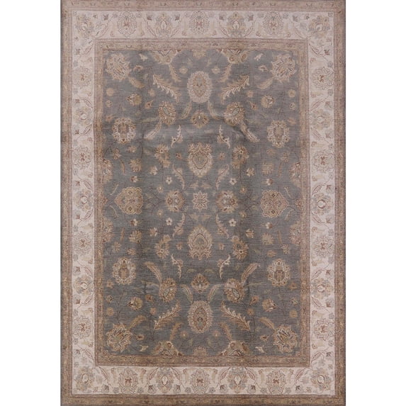 Ahgly Company Indoor Rectangle Mid-Century Modern Puce Purple Area Rugs, 7' x 10'
