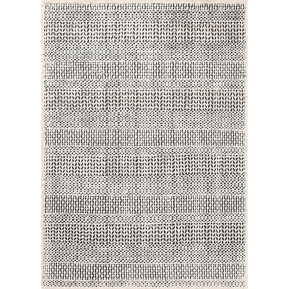 Ahgly Company Indoor Rectangle Mid-Century Modern Rice Beige Area Rugs, 5' x 7'