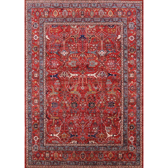 Ahgly Company Indoor Rectangle Mid-Century Modern Rose Dust Purple Area Rugs, 2' x 5'