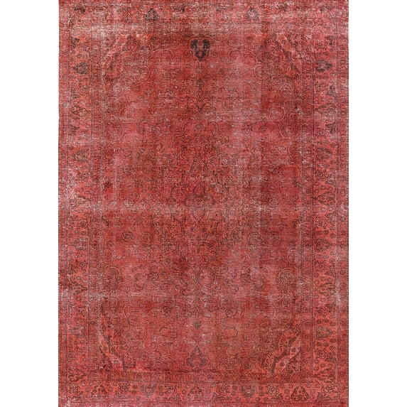 Ahgly Company Indoor Rectangle Mid-Century Modern Shocking Orange Area Rugs, 2' x 5'