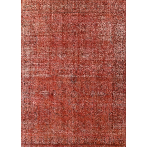 Ahgly Company Indoor Rectangle Mid-Century Modern Shocking Orange Area Rugs, 7' x 9'