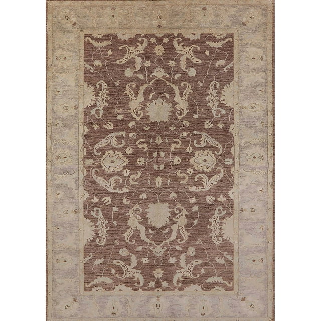 Ahgly Company Indoor Rectangle Mid-Century Modern Sienna Brown Area Rugs, 5' x 8'