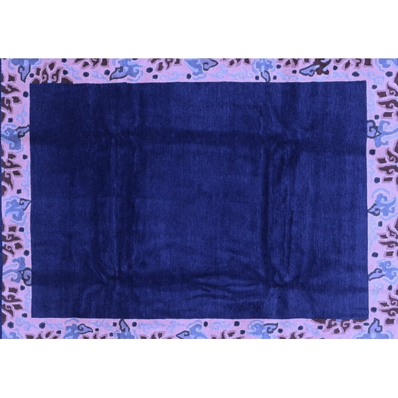 Ahgly Company Indoor Rectangle Oriental Blue Asian Inspired Area Rugs, 5' x 7'