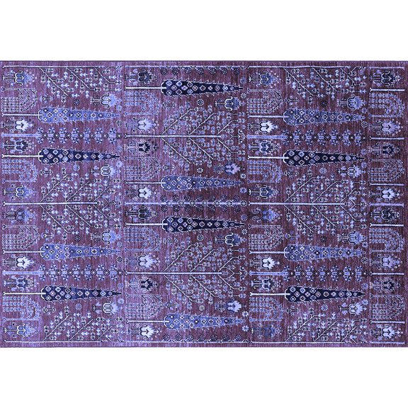 Ahgly Company Indoor Rectangle Oriental Blue Industrial Area Rugs, 2' x 5'