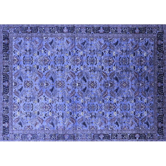 Ahgly Company Indoor Rectangle Oriental Blue Industrial Area Rugs, 8' x 12'