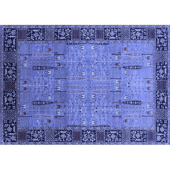 Ahgly Company Indoor Rectangle Oriental Blue Traditional Area Rugs, 8' x 10'