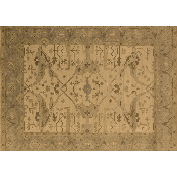 Ahgly Company Indoor Rectangle Oriental Brown Industrial Area Rugs, 7' x 9'