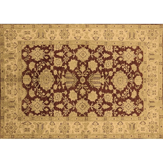 Ahgly Company Indoor Rectangle Oriental Brown Industrial Area Rugs, 7' x 9'