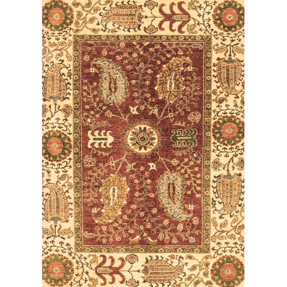 Ahgly Company Indoor Rectangle Oriental Brown Traditional Area Rugs, 7' x 9'