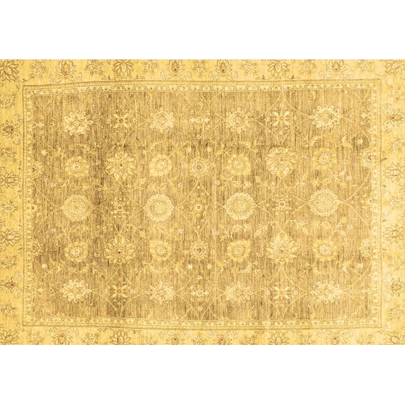 Ahgly Company Indoor Rectangle Oriental Brown Traditional Area Rugs, 7' x 9'