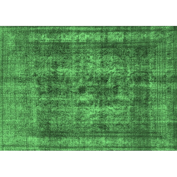 Ahgly Company Indoor Rectangle Oriental Emerald Green Industrial Area Rugs, 3' x 5'