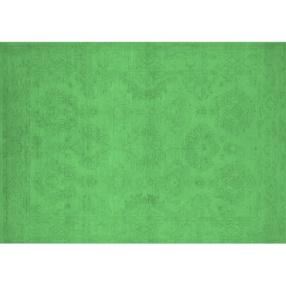 Ahgly Company Indoor Rectangle Oriental Emerald Green Industrial Area Rugs, 4' x 6'