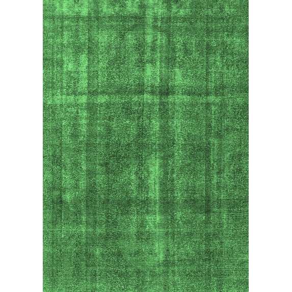 Ahgly Company Indoor Rectangle Oriental Emerald Green Industrial Area Rugs, 4' x 6'