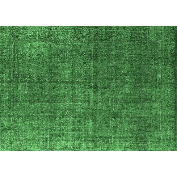 Ahgly Company Indoor Rectangle Oriental Emerald Green Industrial Area Rugs, 5' x 7'